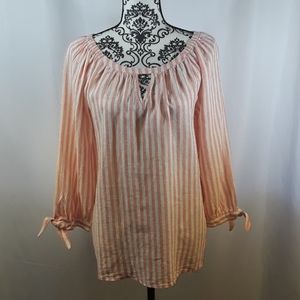 Sanctuary Cotton Striped Keyhole Top
